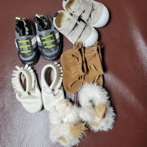 BABY BOY SHOE BUNDLE 5 PAIRS SIZE 6M-12M SIZE 5